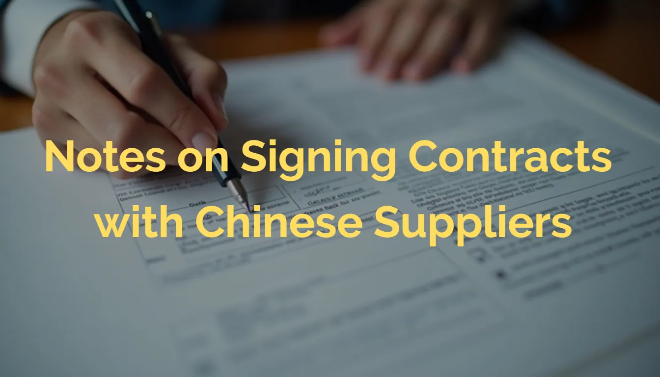 Notes on Signing Contracts with Chinese Suppliers