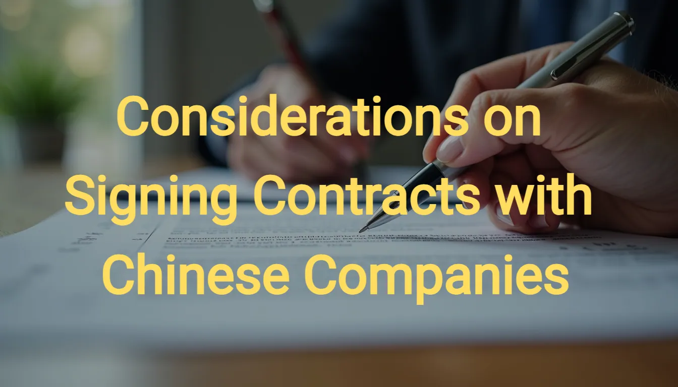 Considerations on Signing Contracts with Chinese Companies