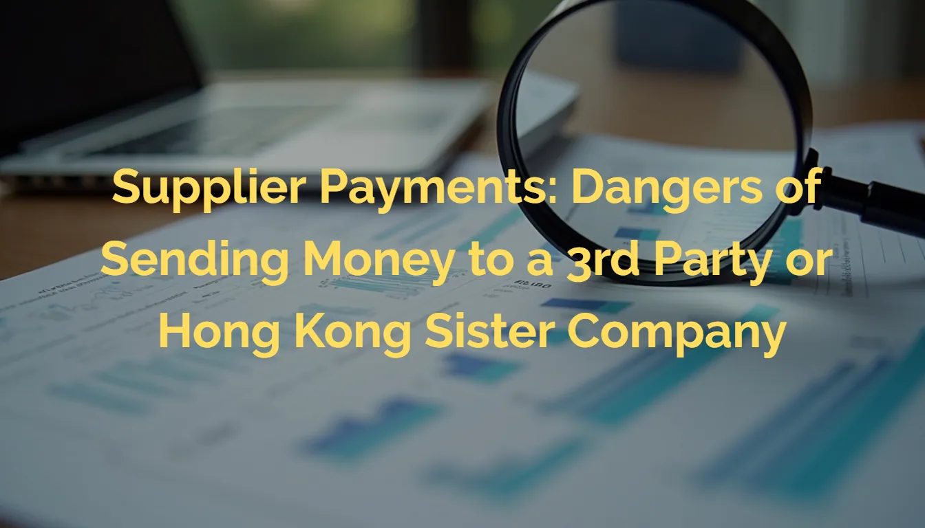 Supplier Payments: Dangers of Sending Money to a 3rd Party or Hong Kong Sister C